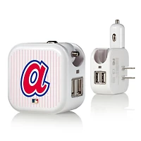 Atlanta Braves 2-in-1 Pinstripe Cooperstown Design USB Charger