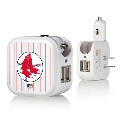 Boston Red Sox 2-in-1 Pinstripe Cooperstown Design USB Charger