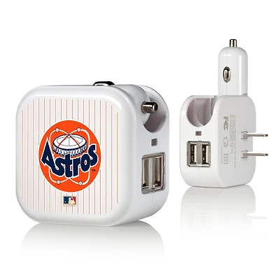 Houston Astros 2-in-1 Pinstripe Cooperstown Design USB Charger