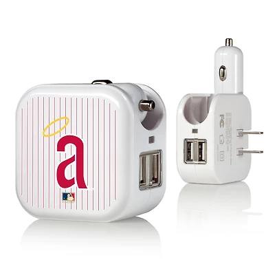 Los Angeles Angels 2-in-1 Pinstripe Cooperstown Design USB Charger