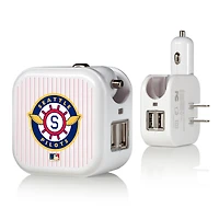 Seattle Pilots 2-in-1 Pinstripe Cooperstown Design USB Charger