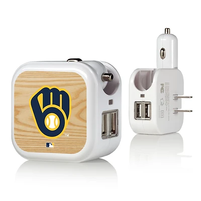 Milwaukee Brewers 2-in-1 Baseball Bat Design USB Charger