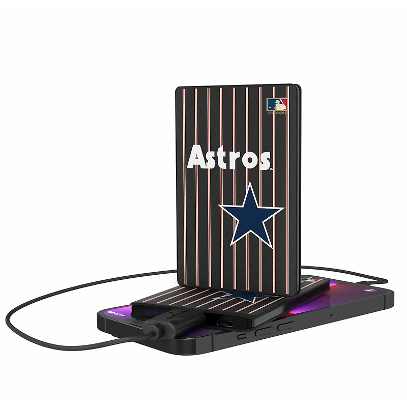 Houston Astros 2500 mAh Pinstripe Cooperstown Design Credit Card Powerbank