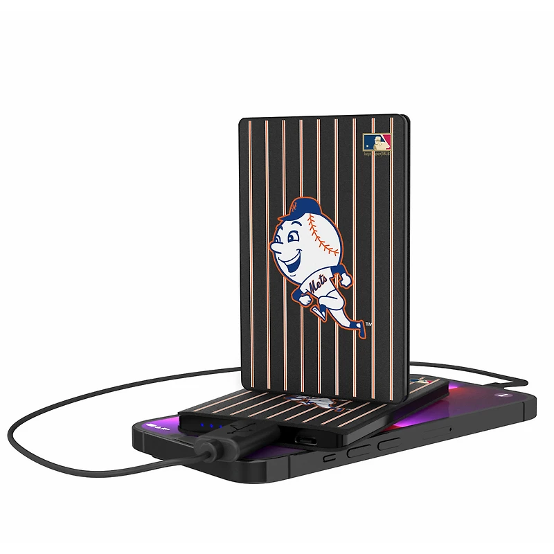 New York Mets 2500 mAh Pinstripe Cooperstown Design Credit Card Powerbank