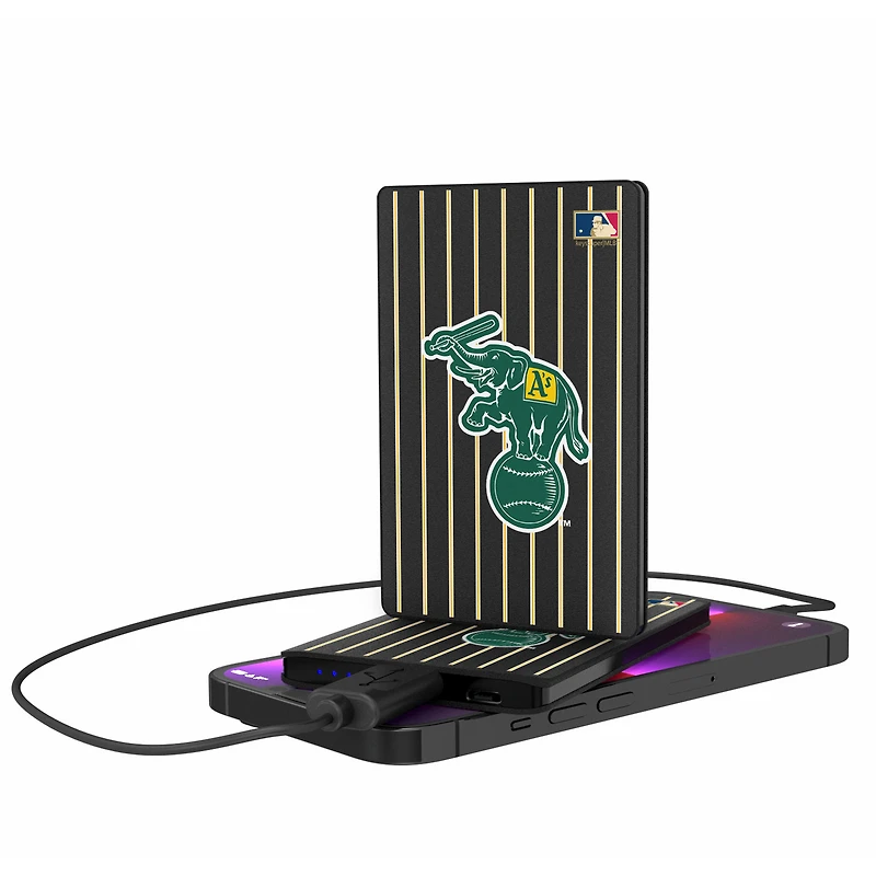 Athletics 2500 mAh Pinstripe Cooperstown Design Credit Card Powerbank