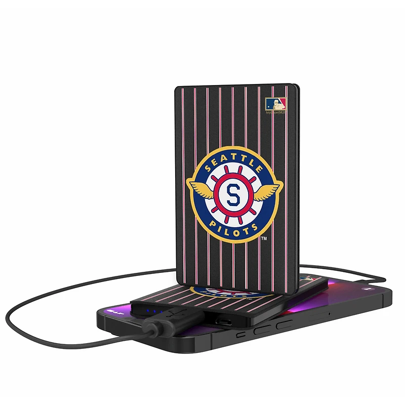 Seattle Pilots 1969 2500 mAh Pinstripe Cooperstown Design Credit Card Powerbank