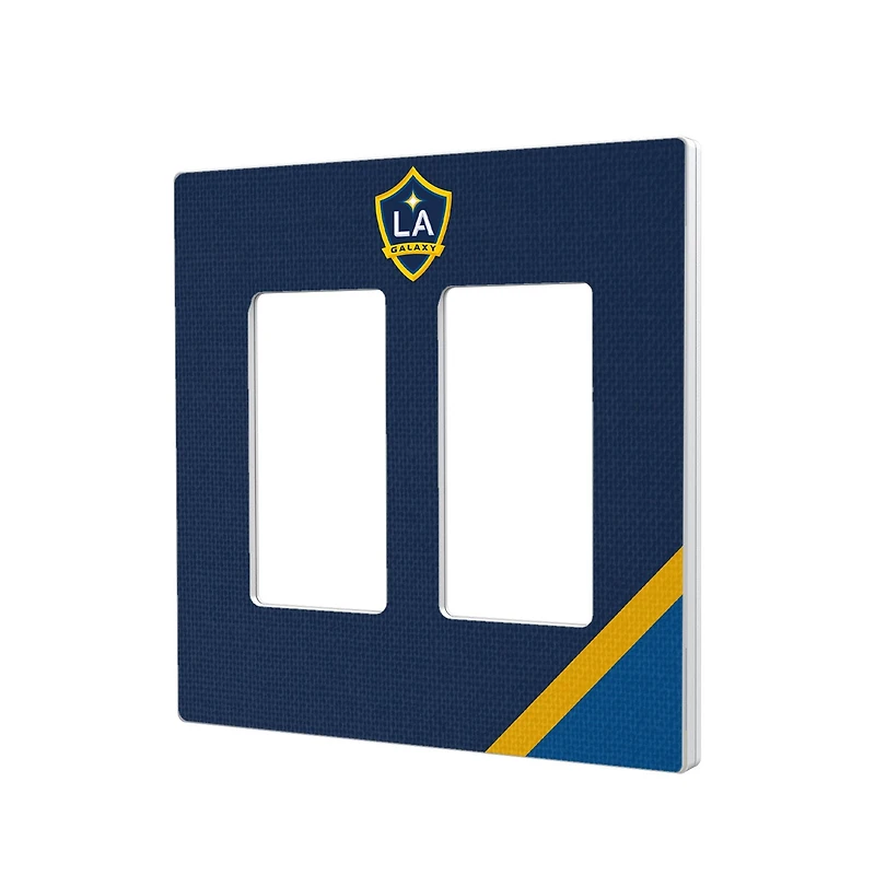 LA Galaxy Diagonal Stripe Design Double Rocker Lightswitch Plate