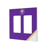 Orlando City SC Diagonal Stripe Design Double Rocker Lightswitch Plate