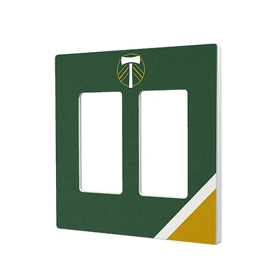 Portland Timbers Diagonal Stripe Design Double Rocker Lightswitch Plate