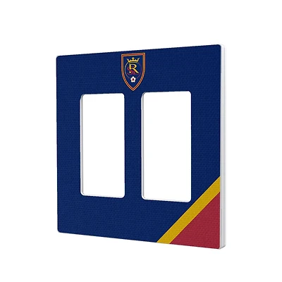Real Salt Lake Diagonal Stripe Design Double Rocker Lightswitch Plate