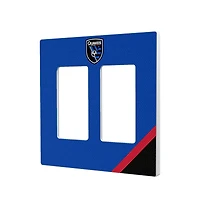 San Jose Earthquakes Diagonal Stripe Design Double Rocker Lightswitch Plate