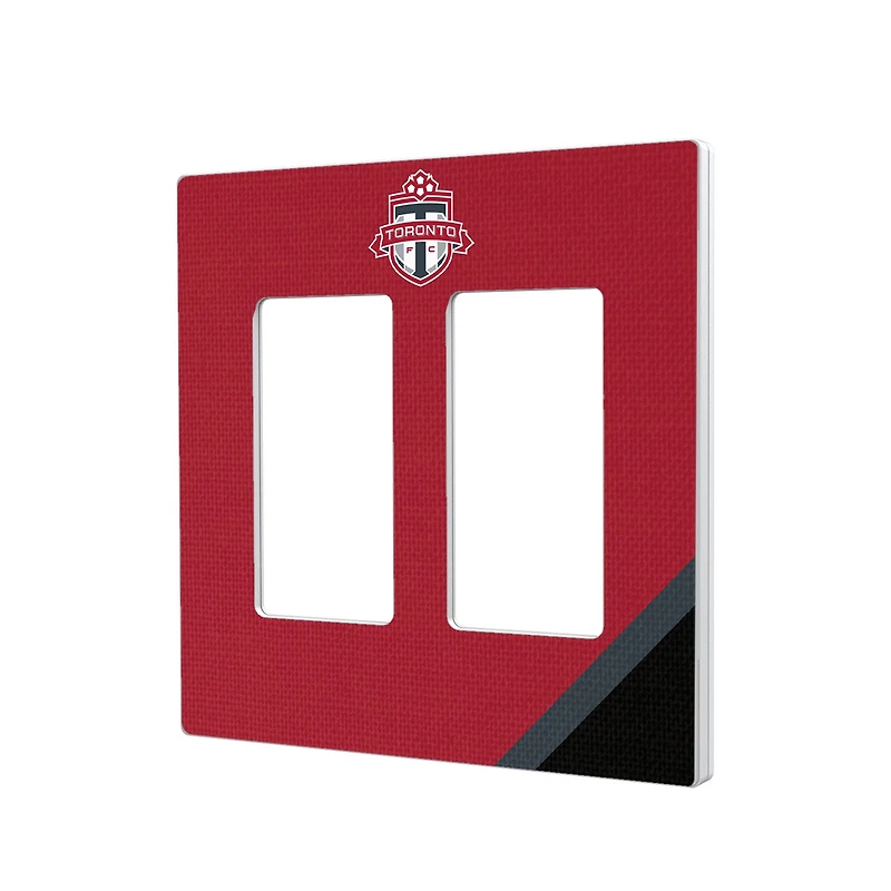 Toronto FC Diagonal Stripe Design Double Rocker Lightswitch Plate