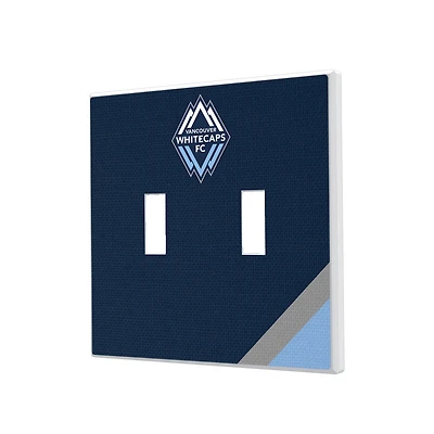 Vancouver Whitecaps FC Diagonal Stripe Design Double Toggle Lightswitch Plate