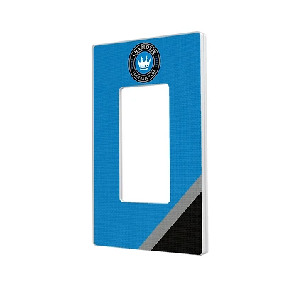 Charlotte FC Diagonal Stripe Design Single Rocker Lightswitch Plate
