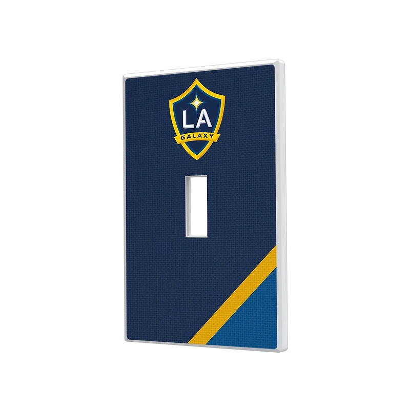 LA Galaxy Diagonal Stripe Design Single Toggle Lightswitch Plate