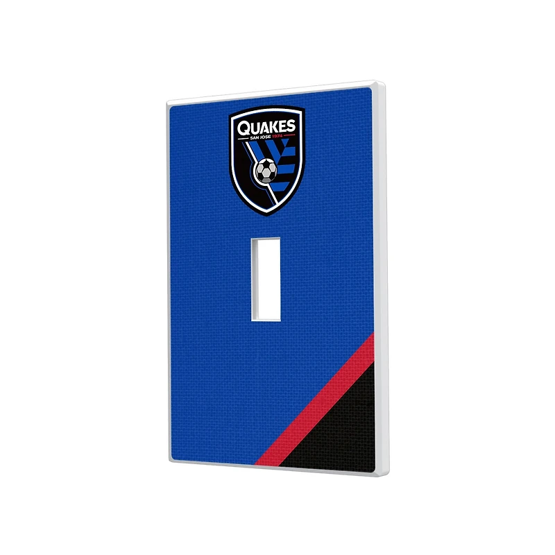 San Jose Earthquakes Diagonal Stripe Design Single Toggle Lightswitch Plate