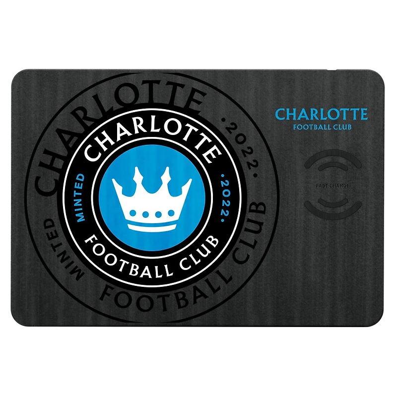 Charlotte FC Mono Tilt Logo Wireless Charger & Mouse Pad