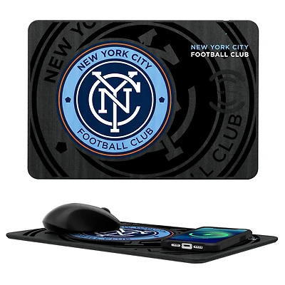 New York City FC Mono Tilt Logo Wireless Charger & Mouse Pad