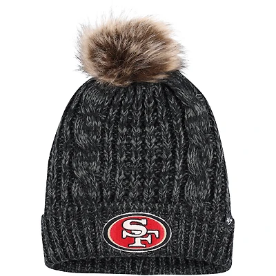 Women's '47 Black San Francisco 49ers Meeko Cuffed Knit Hat with Pom