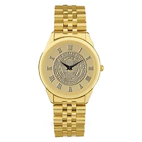 Gold Hobart & William Smith Colleges Team Medallion Rolled Link Bracelet Wristwatch
