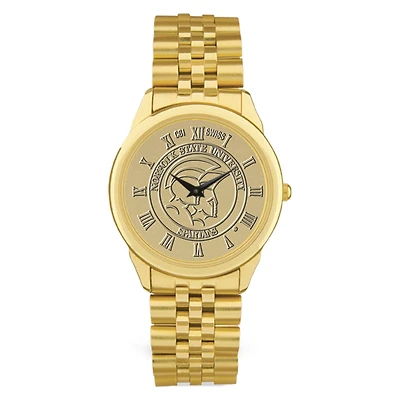 Gold Norfolk State Spartans Medallion Rolled Link Bracelet Wristwatch