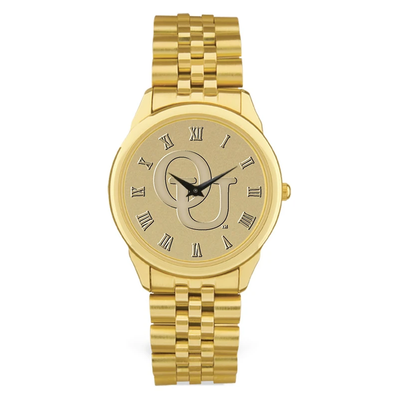 Gold Oakland Golden Grizzlies Medallion Rolled Link Bracelet Wristwatch