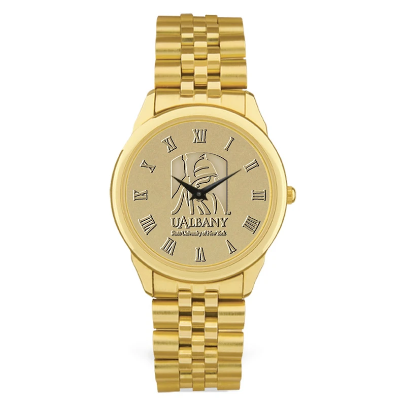 Gold Albany Great Danes Team Medallion Rolled Link Bracelet Wristwatch