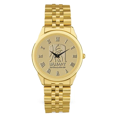 Gold Albany Great Danes Team Medallion Rolled Link Bracelet Wristwatch