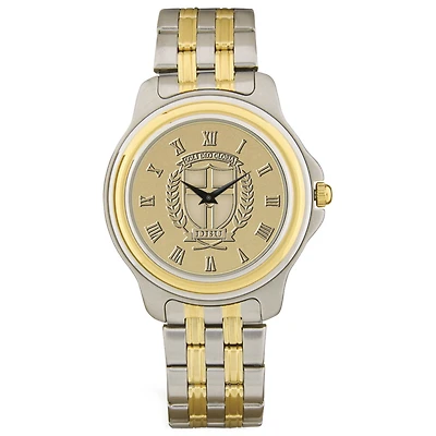 Gold/Silver Dallas Baptist Patriots Two-Tone Medallion Wristwatch
