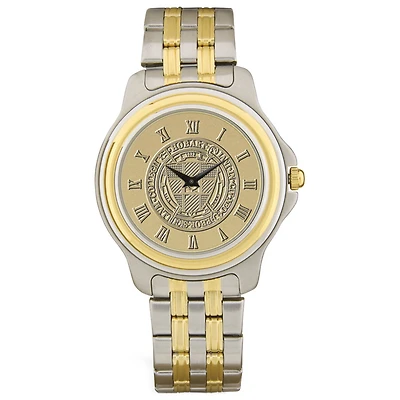 Gold/Silver Hobart & William Smith Colleges Team Two-Tone Medallion Wristwatch