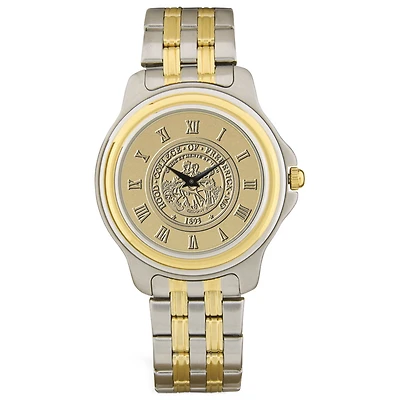 Gold/Silver Hood College Blazers Two-Tone Medallion Wristwatch