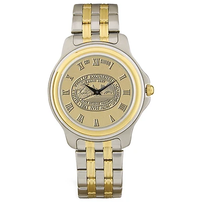 Gold/Silver Phillips Exeter Academy Big Red Two-Tone Medallion Wristwatch