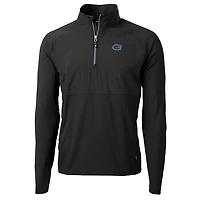 Men's Cutter & Buck Black Florida Gators Adapt Eco Knit Hybrid Recycled Quarter-Zip Pullover Top