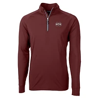 Men's Cutter & Buck Maroon Mississippi State Bulldogs Adapt Eco Knit Stretch Recycled Quarter-Zip Pullover Top