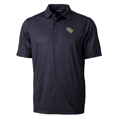 Men's Cutter & Buck Black UCF Knights Pike Double Dot Print Stretch Polo