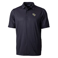Men's Cutter & Buck Black UCF Knights Pike Double Dot Print Stretch Polo