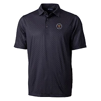 Men's Cutter & Buck Black Virginia Military Institute Keydets Pike Double Dot Print Stretch Polo