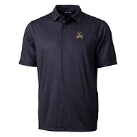Men's Cutter & Buck Black ECU Pirates Pike Double Dot Print Stretch Polo