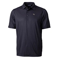 Men's Cutter & Buck Black Wake Forest Demon Deacons Pike Double Dot Print Stretch Polo