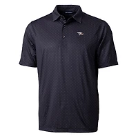 Men's Cutter & Buck Black North Carolina Central Eagles Pike Double Dot Print Stretch Polo