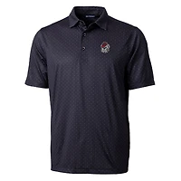 Men's Cutter & Buck Black Georgia Bulldogs Pike Double Dot Print Stretch Polo