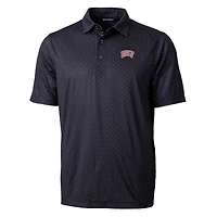 Men's Cutter & Buck Black UNLV Rebels Pike Double Dot Print Stretch Polo