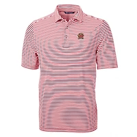 Men's Cutter & Buck Red Maryland Terrapins Virtue Eco Pique Stripe Recycled Polo