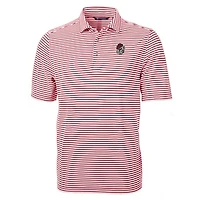 Men's Cutter & Buck Red Georgia Bulldogs Virtue Eco Pique Stripe Recycled Polo