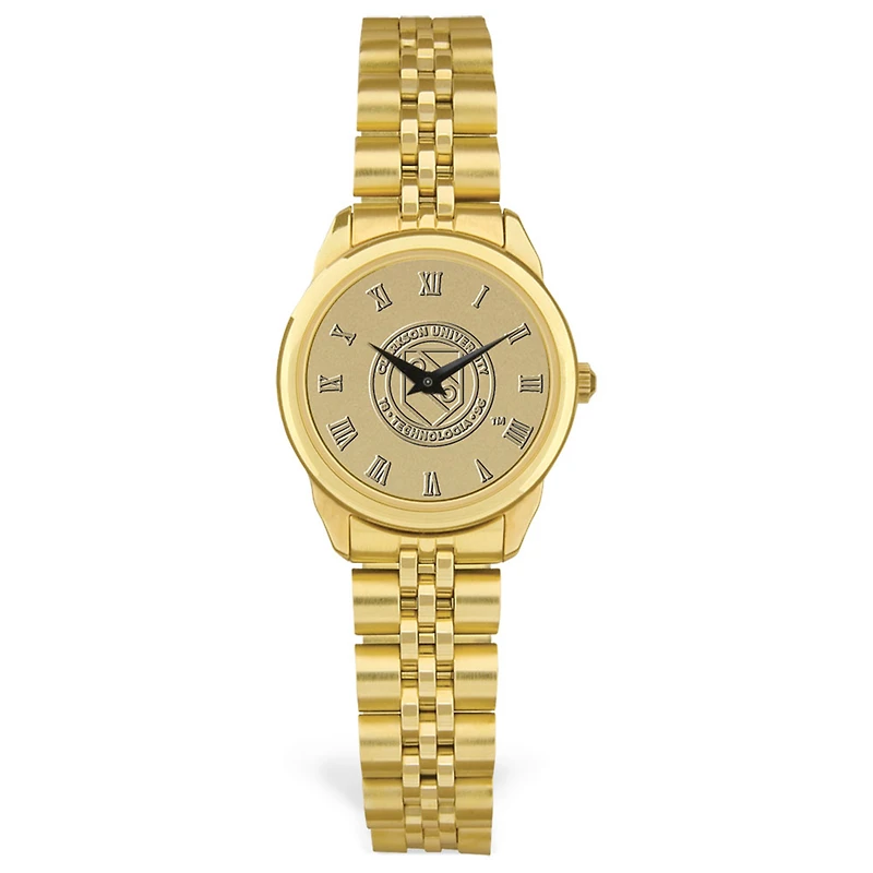 Women's Gold Clarkson Golden Knights Medallion Rolled Link Bracelet Wristwatch