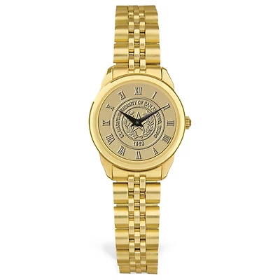 Women's Gold St. Mary's University Rattlers Medallion Rolled Link Bracelet Wristwatch