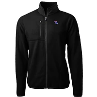 Men's Cutter & Buck Black Louisiana Tech Bulldogs Team Logo Cascade Eco Sherpa Fleece Full-Zip Jacket