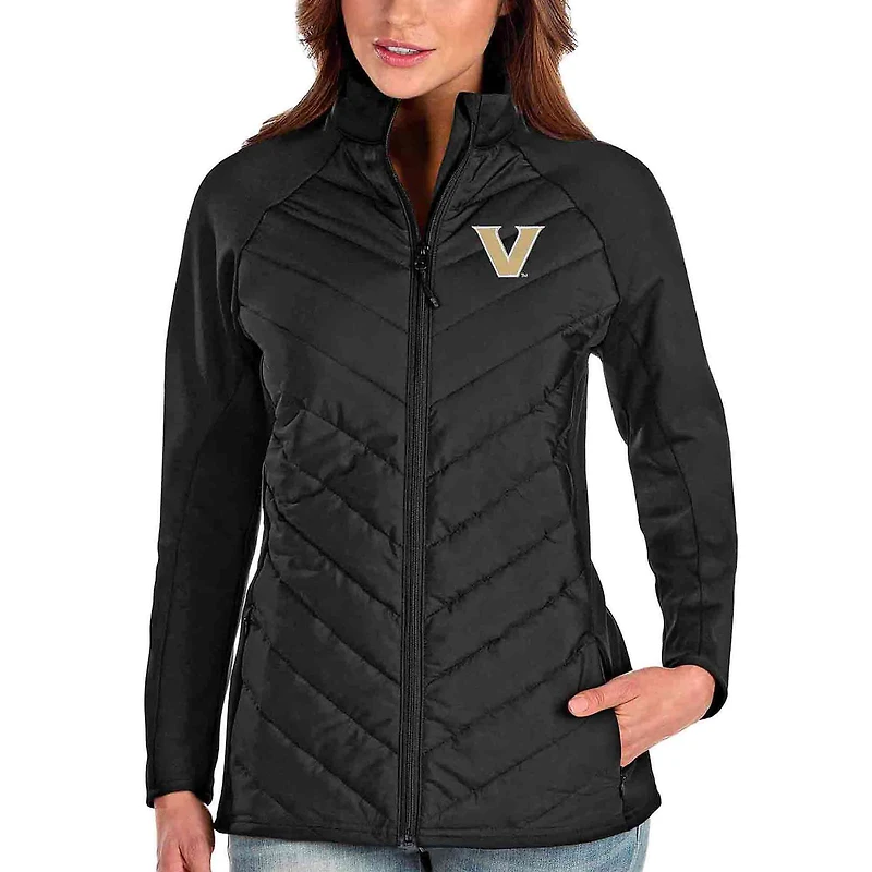 Women's Antigua Black Vanderbilt Commodores Altitude Puffer Full-Zip Jacket
