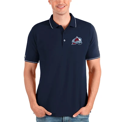 Men's Antigua Navy/White Colorado Avalanche Affluent Polo