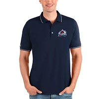 Men's Antigua Navy/White Colorado Avalanche Affluent Polo